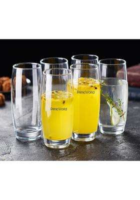 PrimeWorld European Barrel Hi Ball Glasses Pcs | 310 ml | 10.5 fl oz | 6-Piece Set | Lead Free