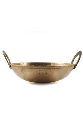 Yadav Craft Brass Heavy Weight Serving Kadhai Wok Cookware | 2500 ml | 84.5 fl oz