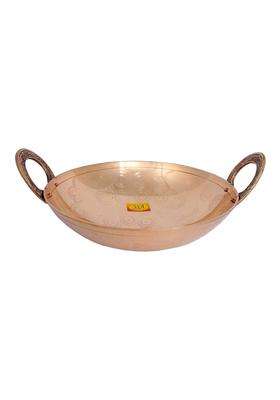 SHIV SHAKTI ARTS Pure Brass Serving and Cooking Kadhai Wok | 1500 ml | 50.7 fl oz