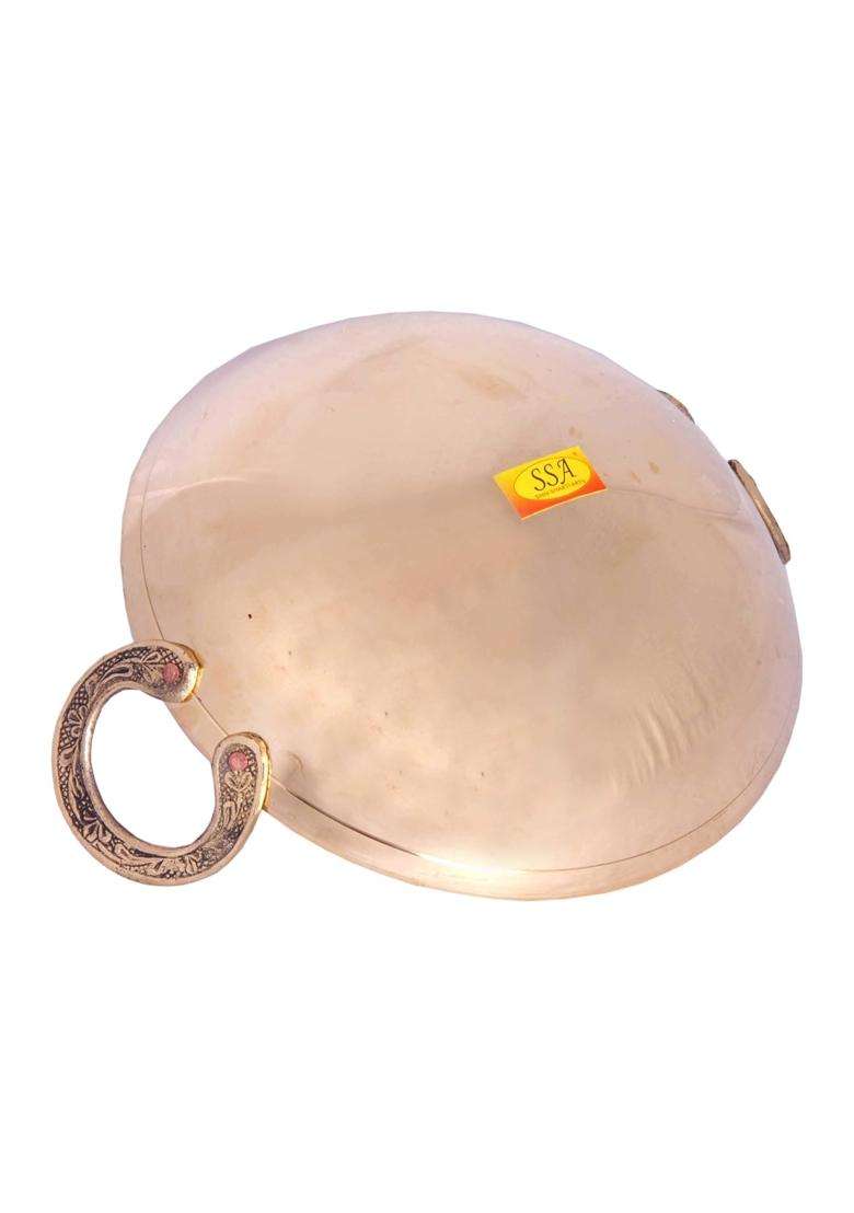 SHIV SHAKTI ARTS Pure Brass Serving and Cooking Kadhai Wok | 1500 ml | 50.7 fl oz - Indya