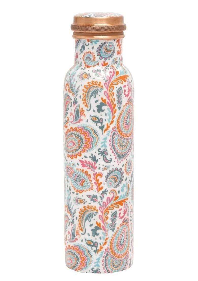 KC Pure Copper Designer Water Bottle | 1000 ml | 33.8 fl oz | Leak Proof - Indya