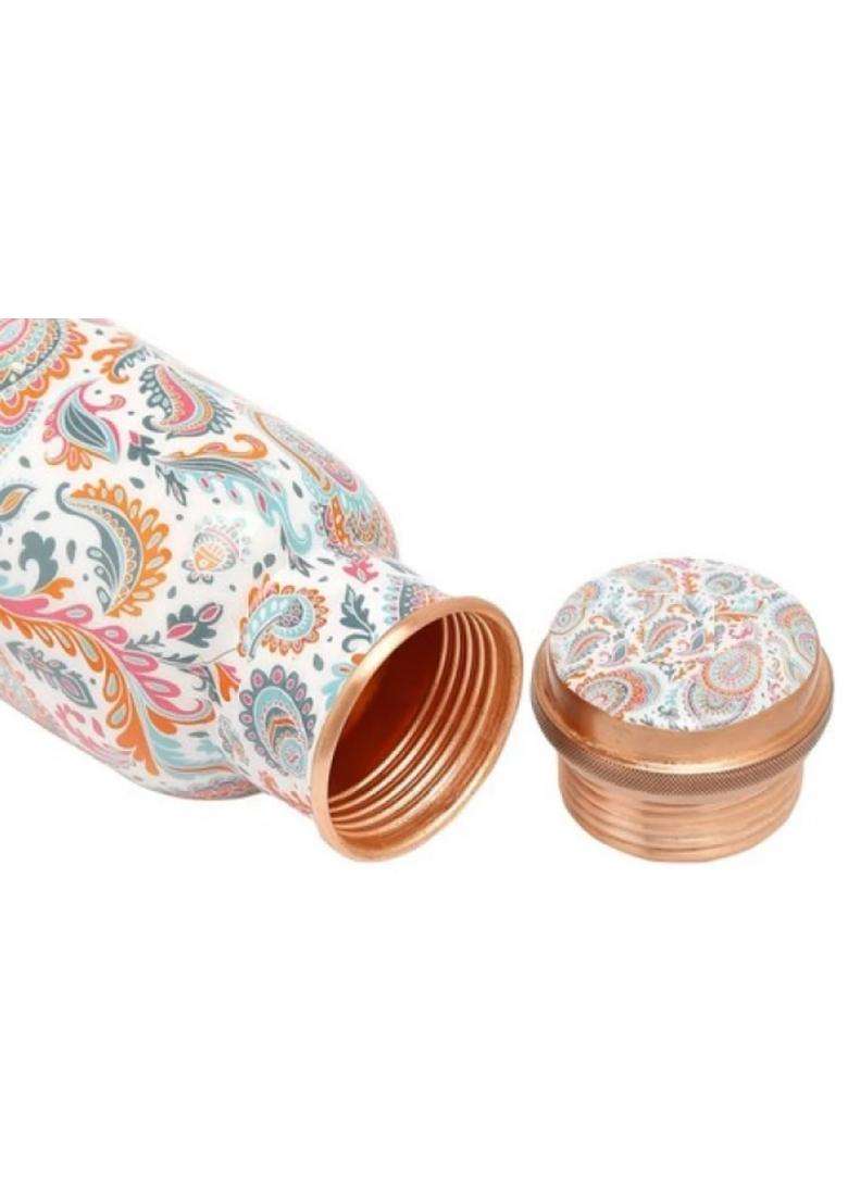 KC Pure Copper Designer Water Bottle | 1000 ml | 33.8 fl oz | Leak Proof - Indya