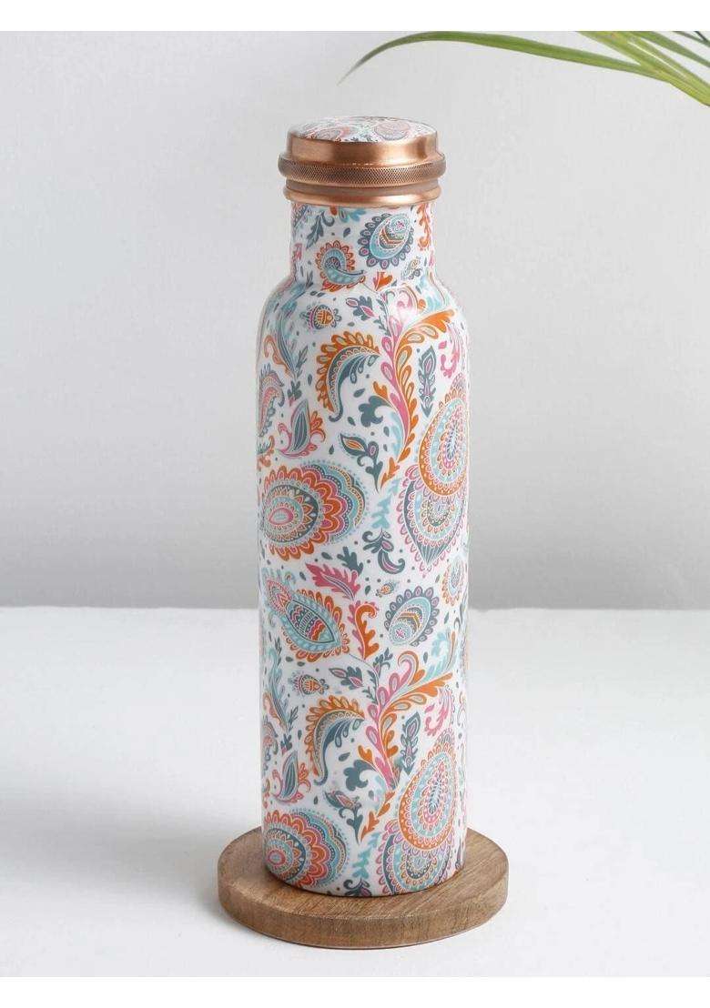 KC Pure Copper Designer Water Bottle | 1000 ml | 33.8 fl oz | Leak Proof - Indya