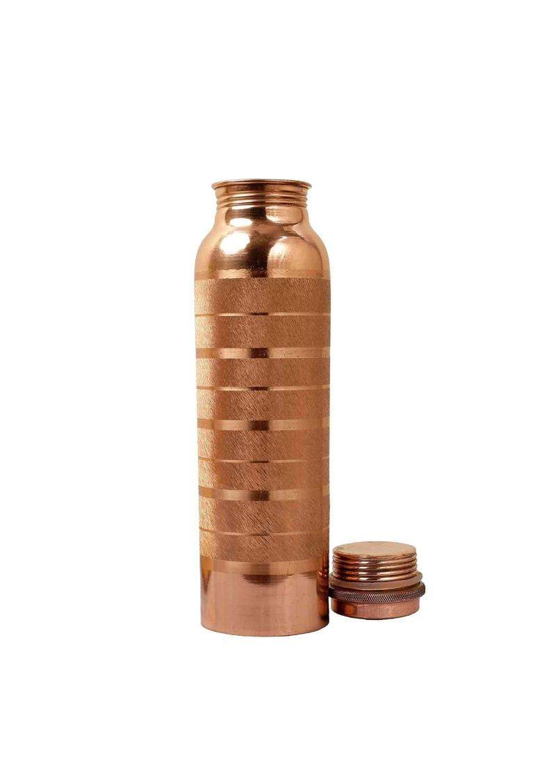 KC Pure Copper Designer Water Bottle with Leak Proof Protection | 1000 ml | 33.8 fl oz - Indya