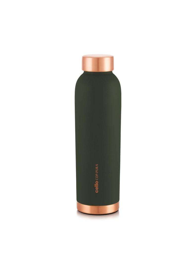 CELLO Evita Copper Water Bottle for Daily and Office Use | 1 L | 1.1 Qt | Leak Proof | Rust Resistant - Indya