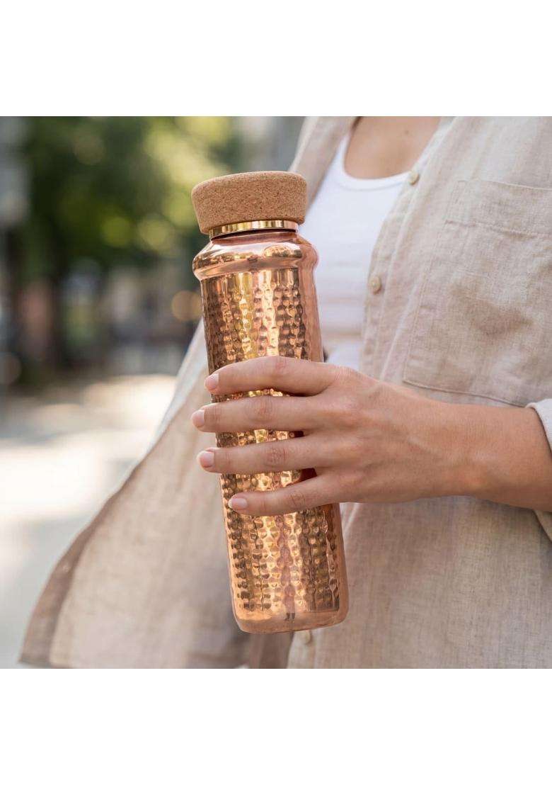 P-TAL Premium Handcrafted Copper Water Bottle | 1 L | 1.1 Qt - Indya