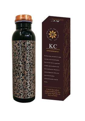 KC Pure Copper Designer Water Bottle with Advanced Leak Proof Protection | 1000 ml | 33.8 fl oz