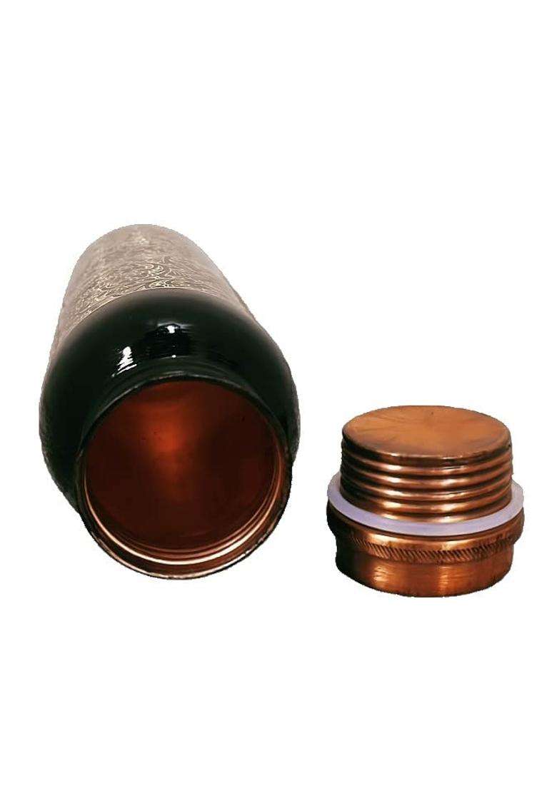 KC Pure Copper Designer Water Bottle with Advanced Leak Proof Protection | 1000 ml | 33.8 fl oz - Indya