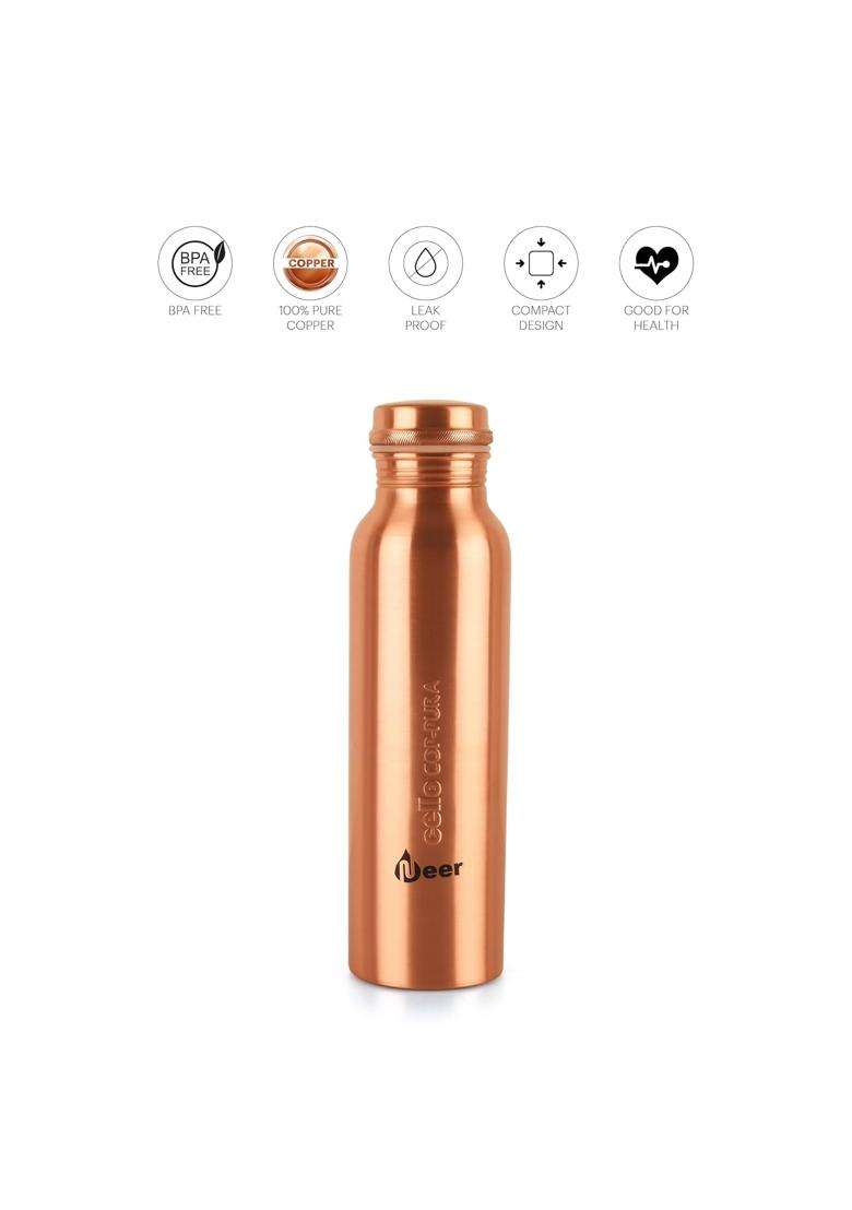 CELLO Cop-Pura Neer Copper Water Bottle | 1000 ml | 33.8 fl oz - Indya