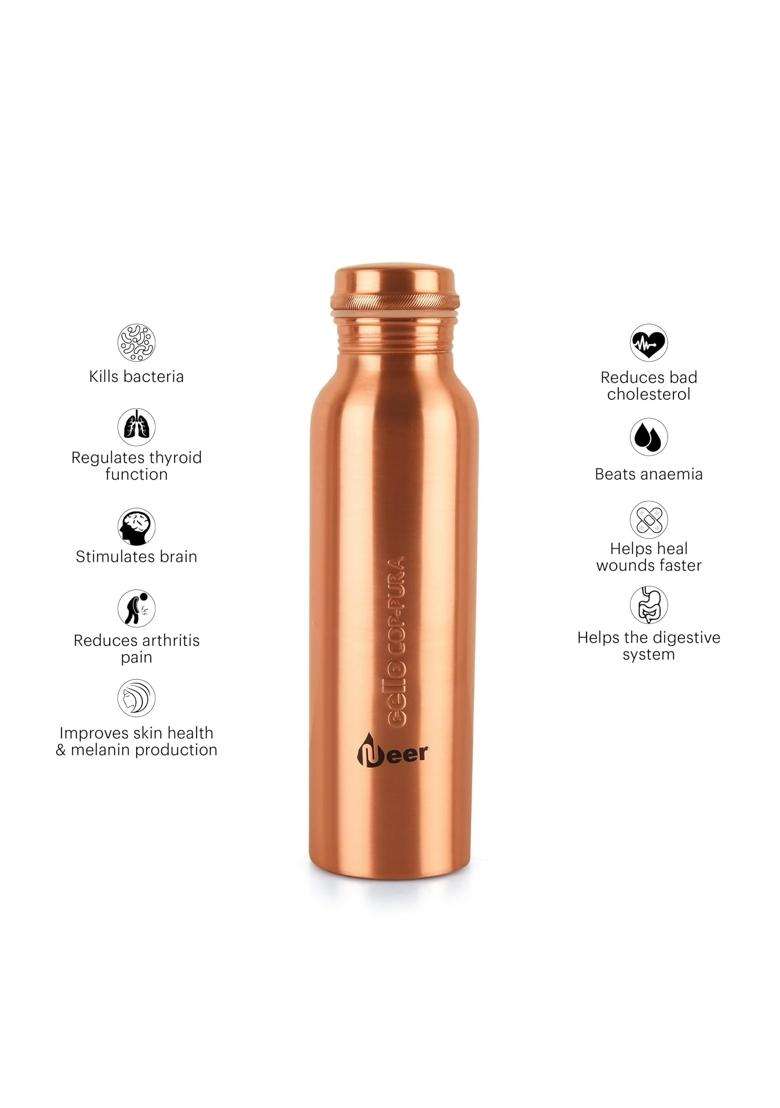CELLO Cop-Pura Neer Copper Water Bottle | 1000 ml | 33.8 fl oz - Indya