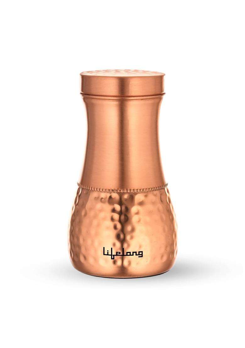 Lifelong Copper Bedside Water Bottle | 500 ml | 16.9 fl oz | Leak Proof - Indya