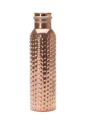 KC Pure Copper Designer Water Bottle with Leak Proof Protection | 1000 ml | 33.8 fl oz | Hammered Finish