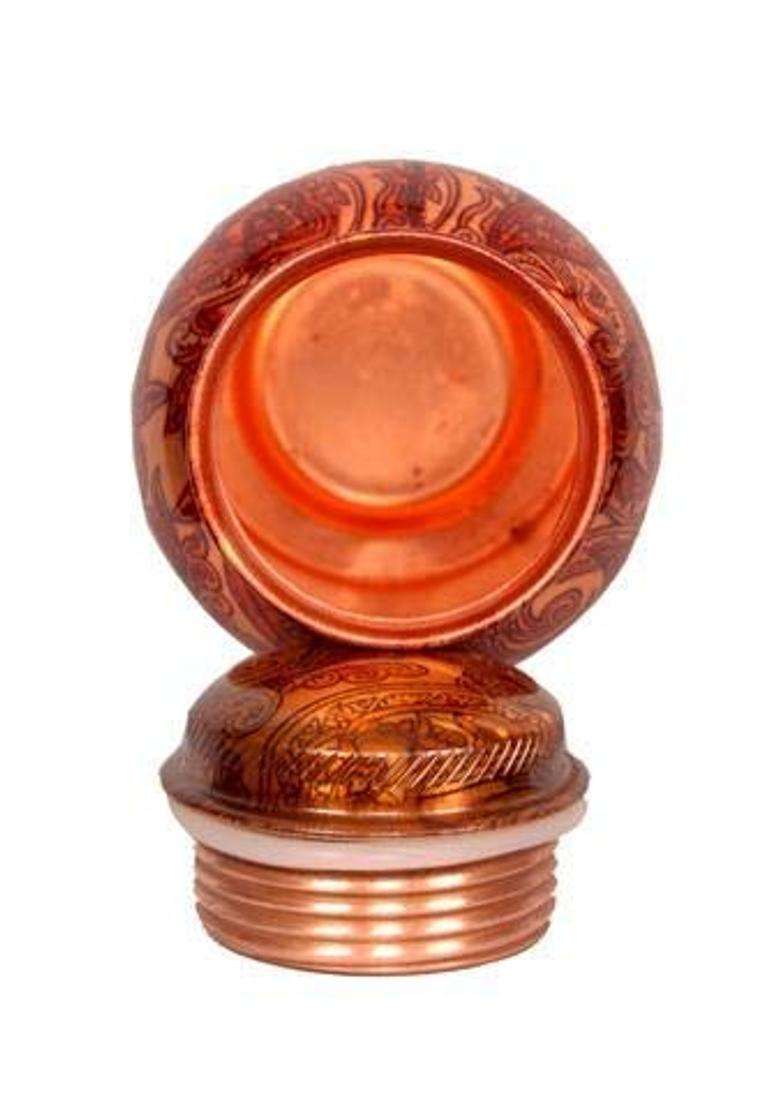 R Ayurveda Copper Water Bottle Material- Copper Best for Gym Travel and School Bottle with Purity | 1 L | 1.1 Qt - Indya