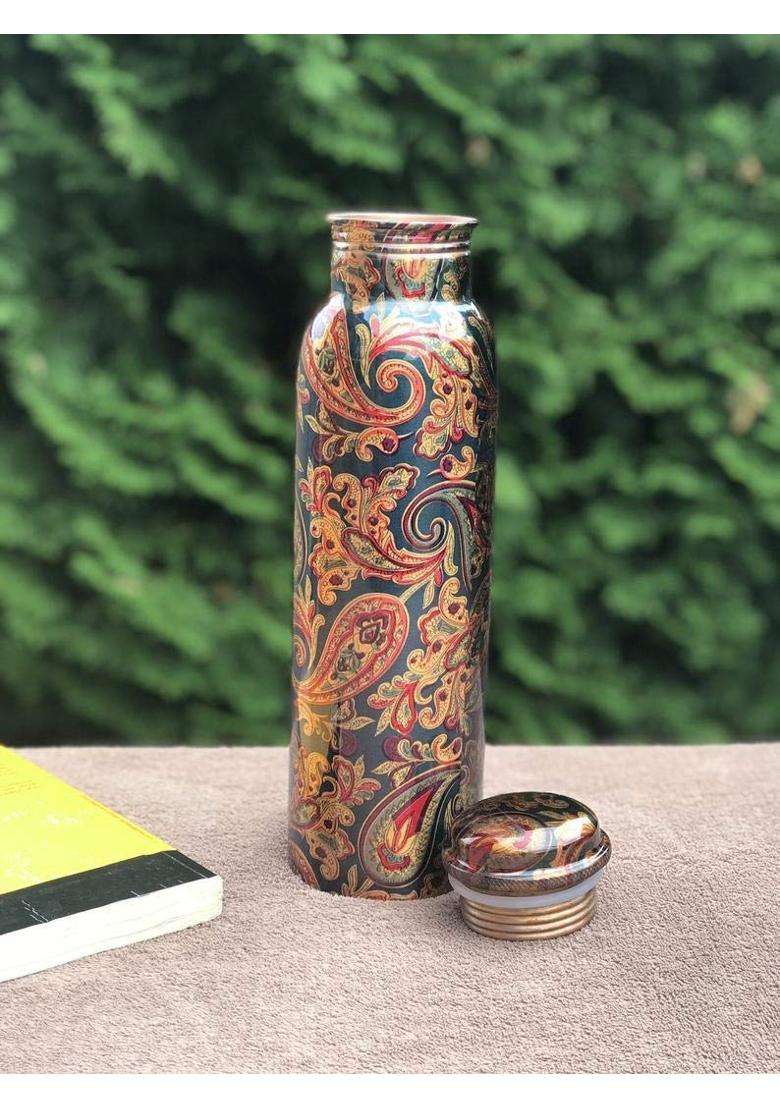 R Ayurveda Copper Water Bottle Material- Copper Best for Gym Travel and School Bottle with Purity | 1 L | 1.1 Qt - Indya