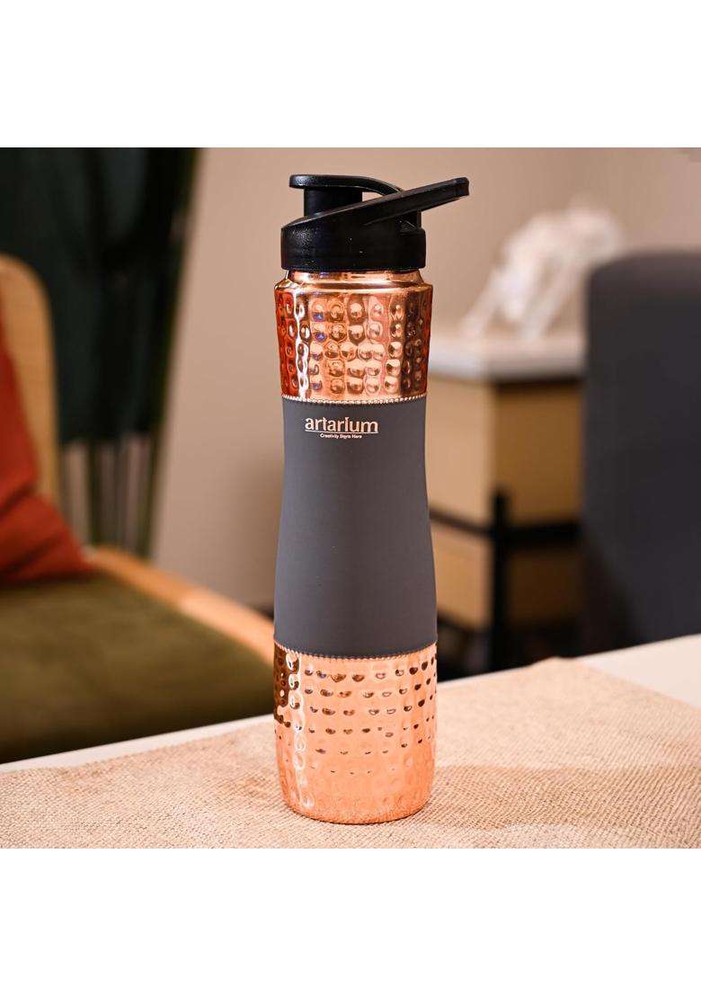 Artarium Sipper Bottle 100 Pure Copper Water Bottle Leak Proof Protection Durable | 1 L | 1.1 Qt | Rust Resistant - Indya