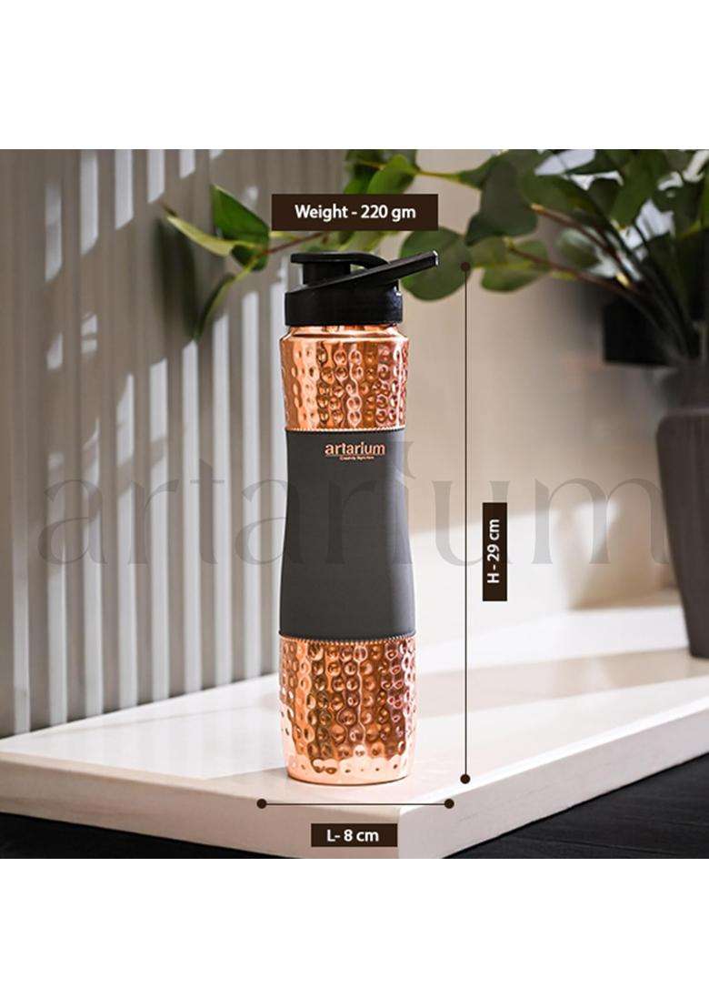 Artarium Sipper Bottle 100 Pure Copper Water Bottle Leak Proof Protection Durable | 1 L | 1.1 Qt | Rust Resistant - Indya