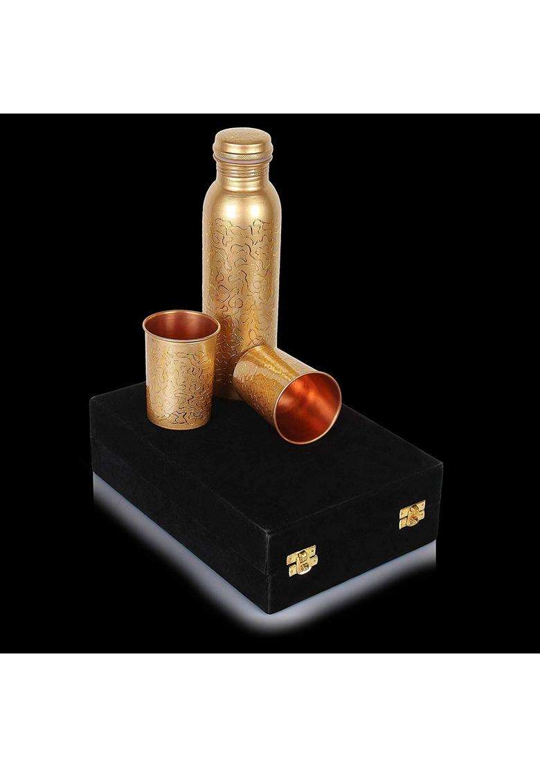 R Ayurveda Copper Copper Water Bottle | 1000 ml | 33.8 fl oz - Indya
