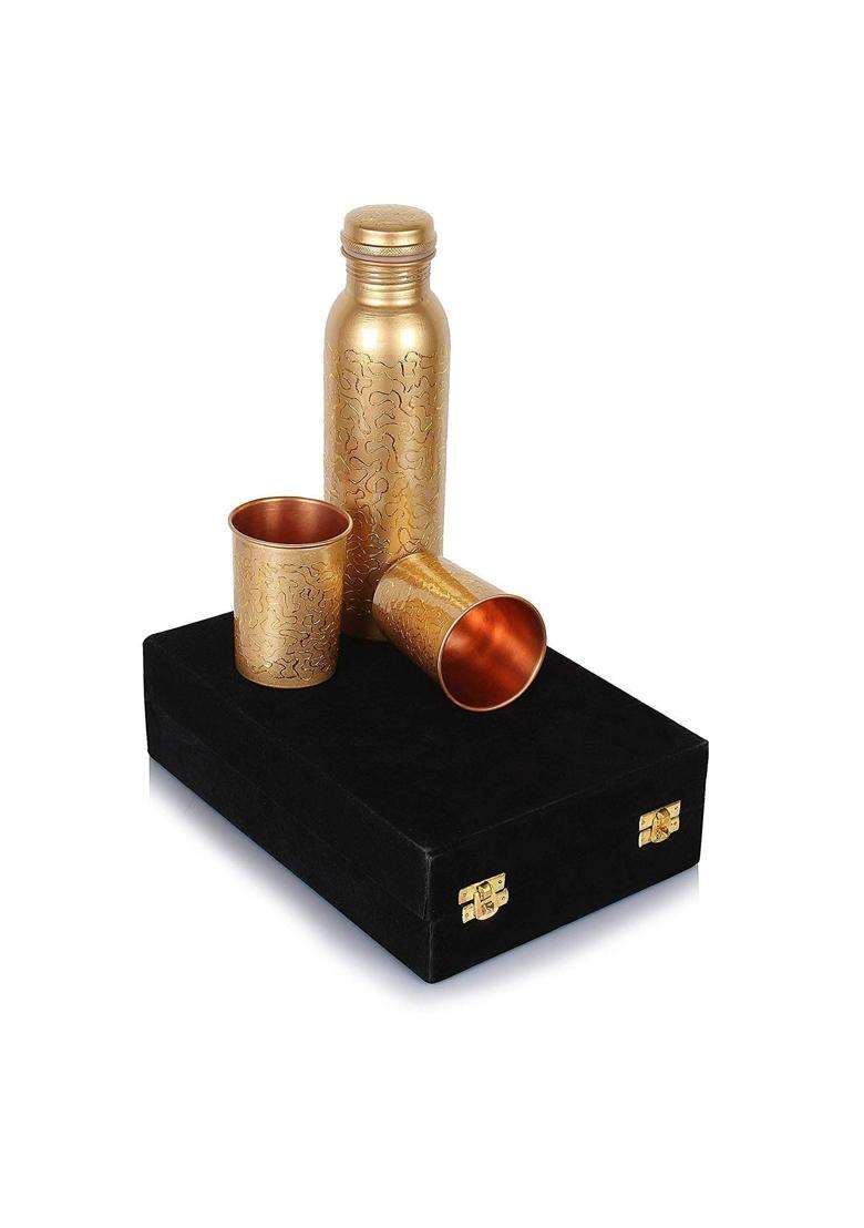 R Ayurveda Copper Copper Water Bottle | 1000 ml | 33.8 fl oz - Indya