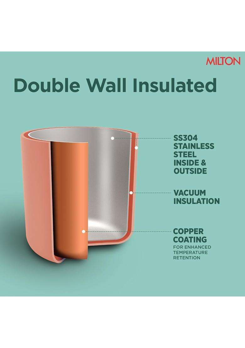 MILTON Dewie Duo 1000 Thermosteel Water Bottle | 1000 ml | 33.8 fl oz | Leak Proof | Insulated - Indya