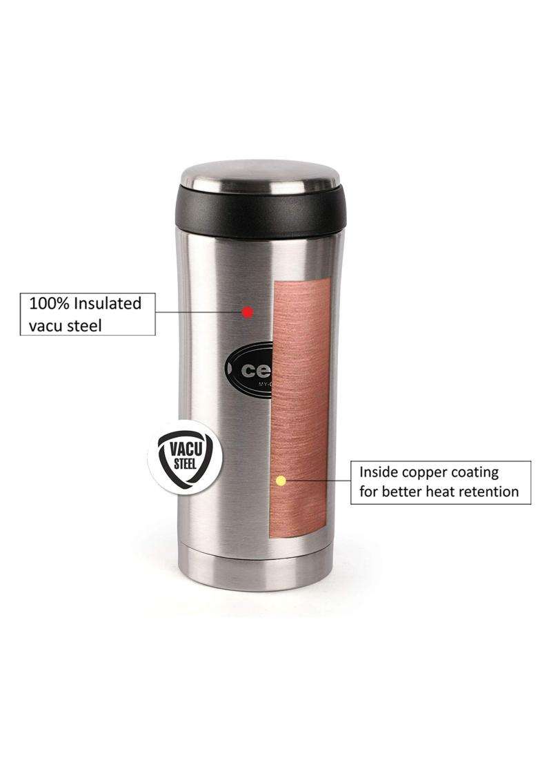 CELLO My Cup Stainless Steel Water Bottle | 500 ml | 16.9 fl oz | Leak Proof - Indya