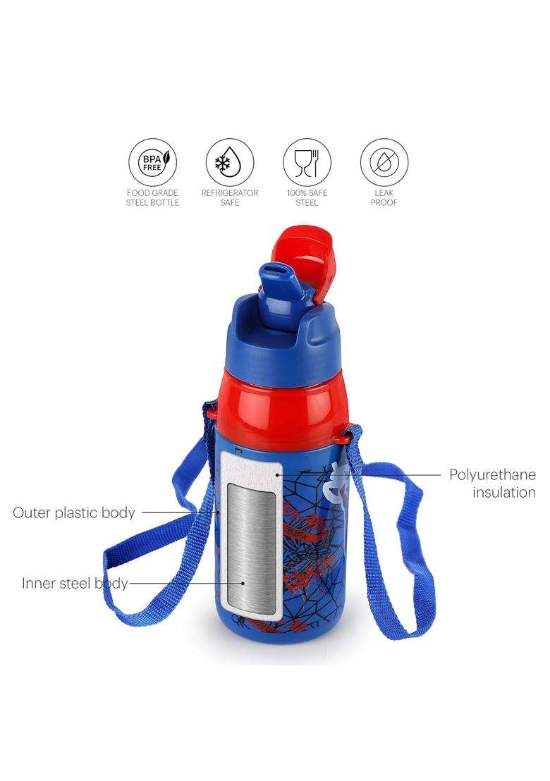 CELLO Puro Steel-X Hydra Kid 400 Inner Steel Insulated Water Bottle | 400 ml | 13.5 fl oz | Leak Proof - Indya