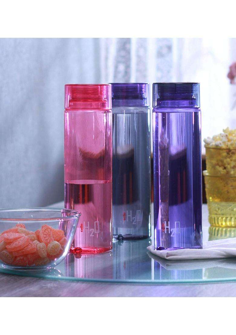 CELLO H2O Water Bottles Pcs for Daily Use | 1000 ml | 33.8 fl oz | 3-Piece Set | BPA Free | Leak Proof - Indya