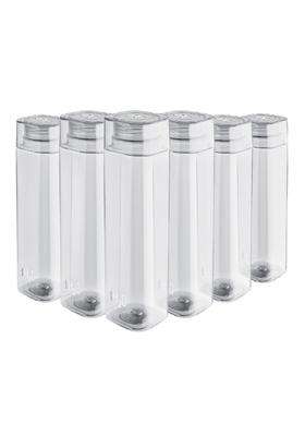 CELLO H2O Squaremate Plastic Water Bottle | 1 L | 1.1 Qt | 6-Piece Set | Leak Proof