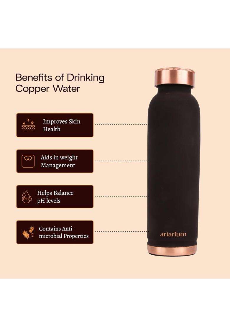 Artarium Eco Friendly Copper Water Bottle | 1 L | 1.1 Qt - Indya