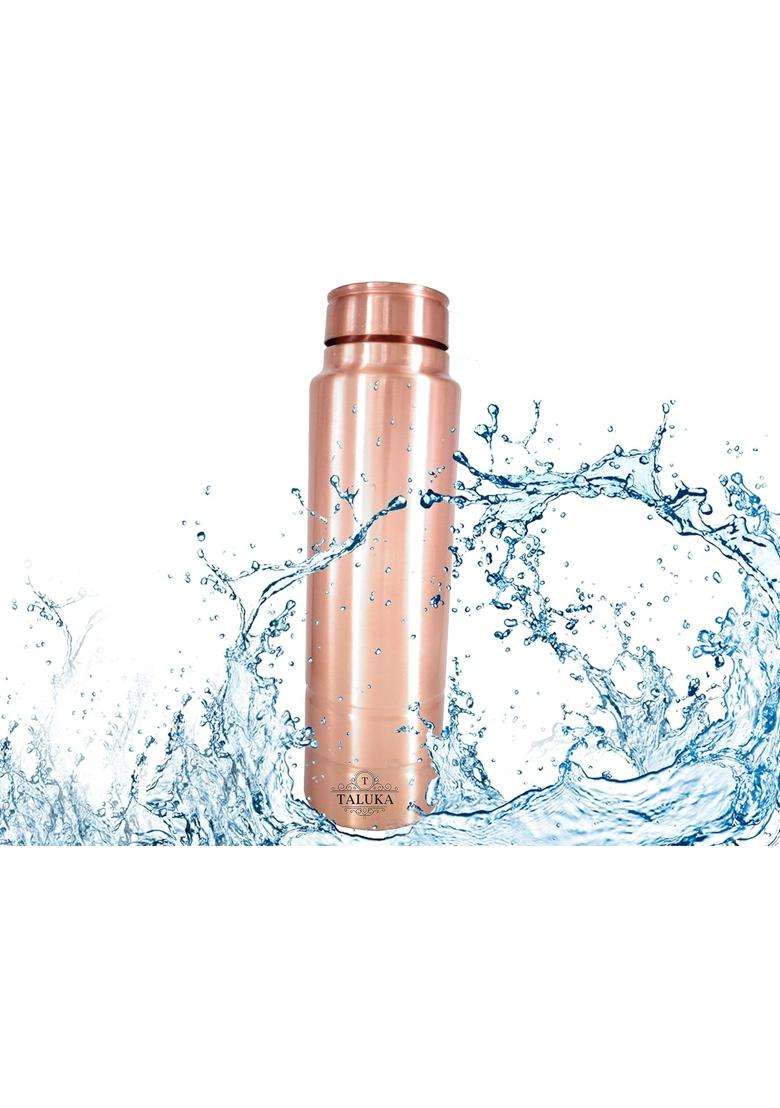 Taluka Handmade Copper Leak Proof Joint Free Water Bottle for Travelling Health | 1000 ml | 33.8 fl oz - Indya