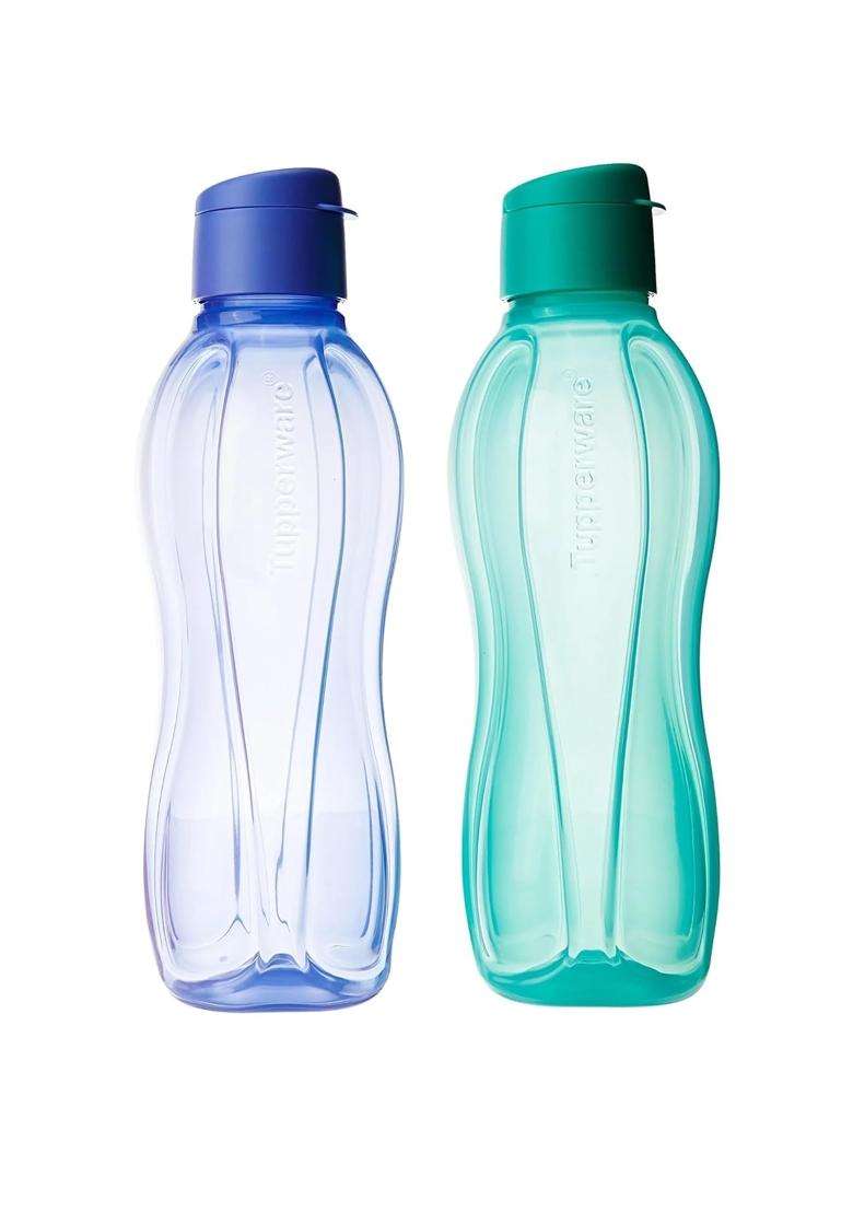 Tupperware Plastic Fliptop Water Bottle | 1000 ml | 33.8 fl oz | Pack of 2 - Indya