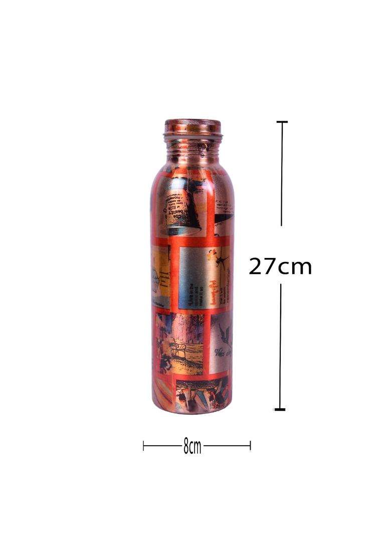 JAIPUR ACE Unique Printed Copper Bottle | 1000 ml | 33.8 fl oz - Indya