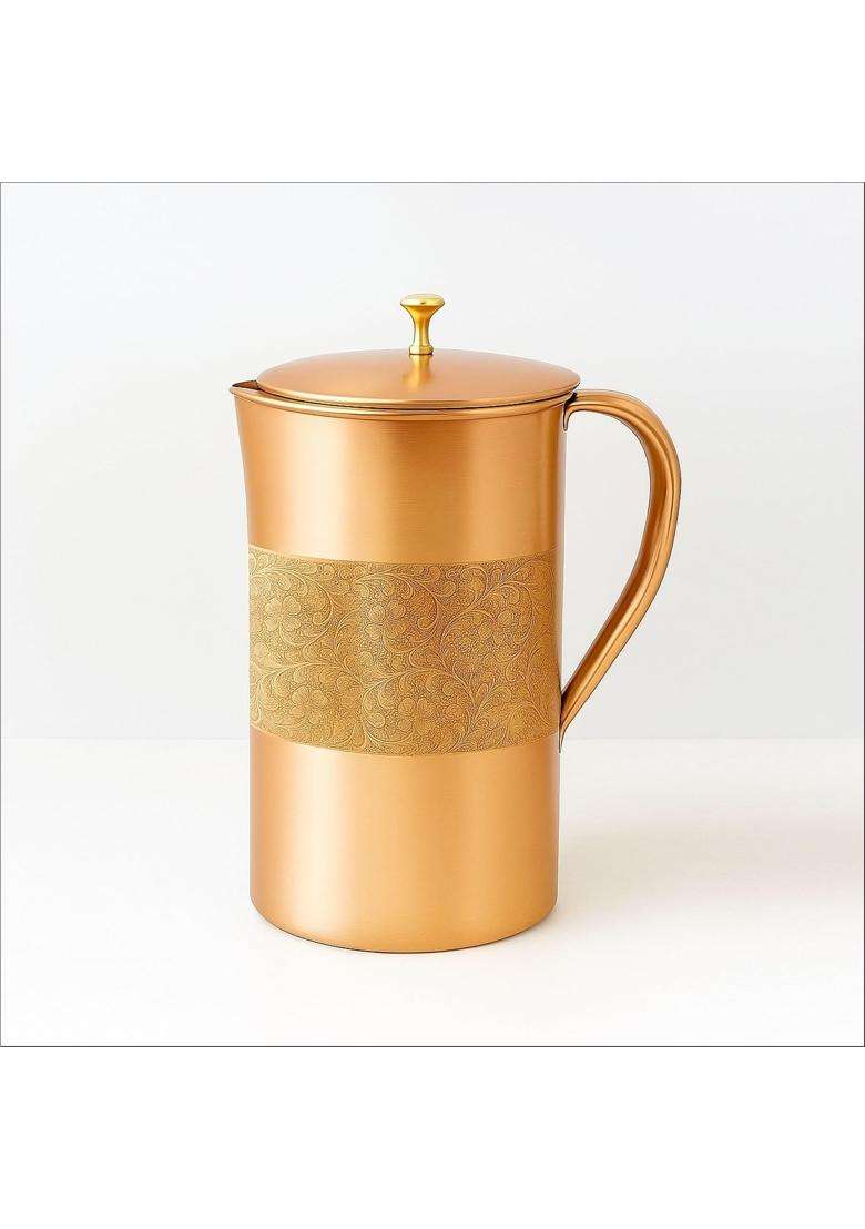 Prabha Copper Water Jug | 2 L | 2.1 Qt - Indya