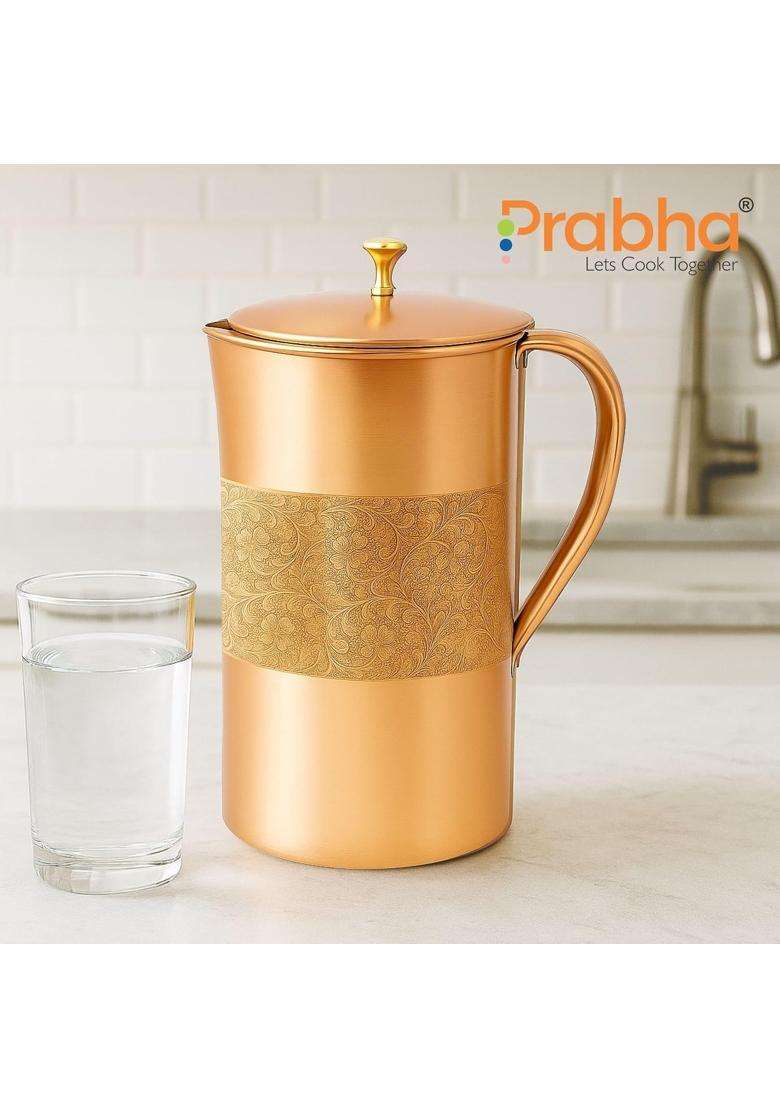 Prabha Copper Water Jug | 2 L | 2.1 Qt - Indya