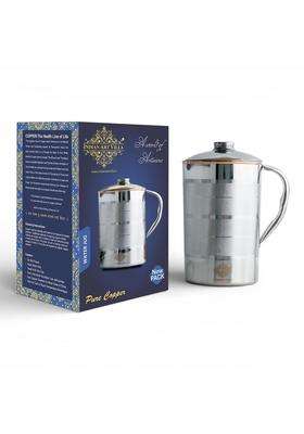 INDIAN ART VILLA Steel Copper Luxury Design Jug Pitcher | 1500 ml | 50.7 fl oz