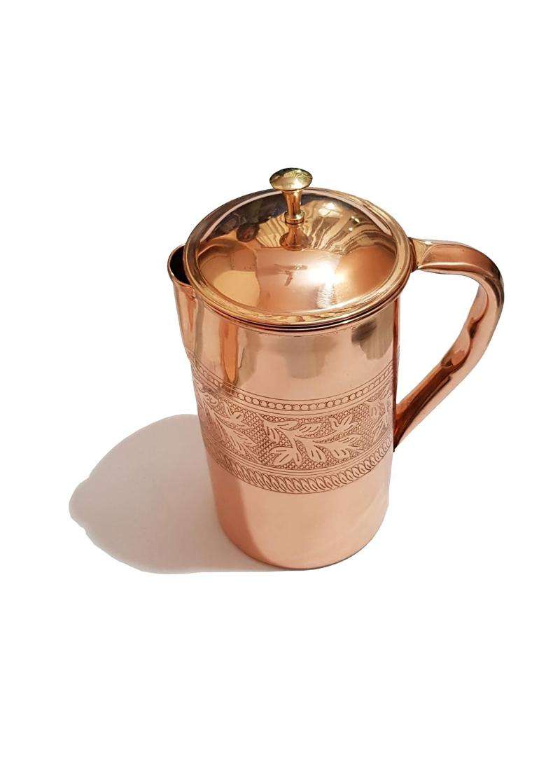 Pure Source India Pure Copper Jug Pitcher | 1 L | 1.1 Qt - Indya