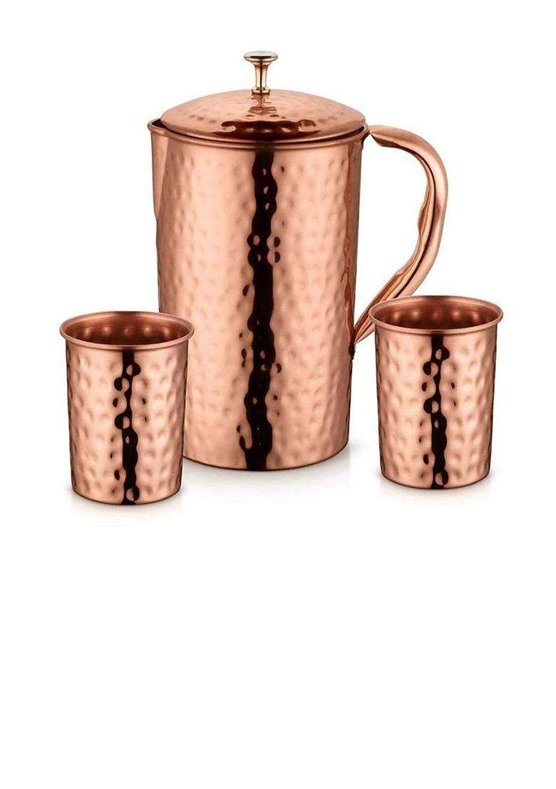 R Ayurveda Copper Copper Water Bottle | 1000 ml | 33.8 fl oz - Indya