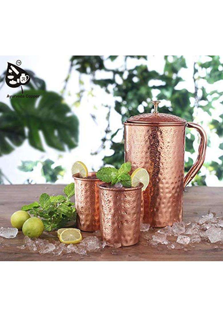 R Ayurveda Copper Copper Water Bottle | 1000 ml | 33.8 fl oz - Indya