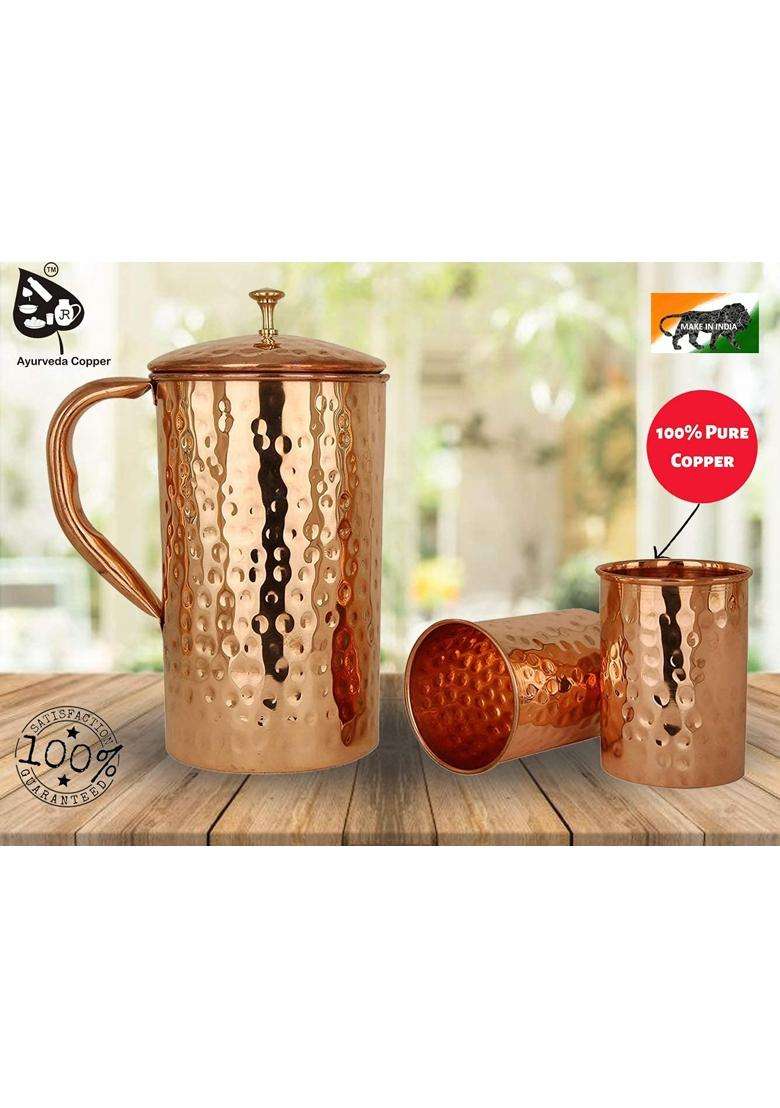 R Ayurveda Copper Copper Water Bottle | 1000 ml | 33.8 fl oz - Indya
