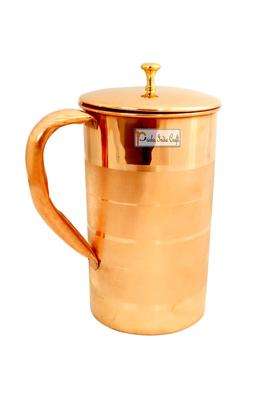 Prisha India Craft Pure Copper Luxury Design Water Jug Pitcher | 1600 ml | 54.1 fl oz