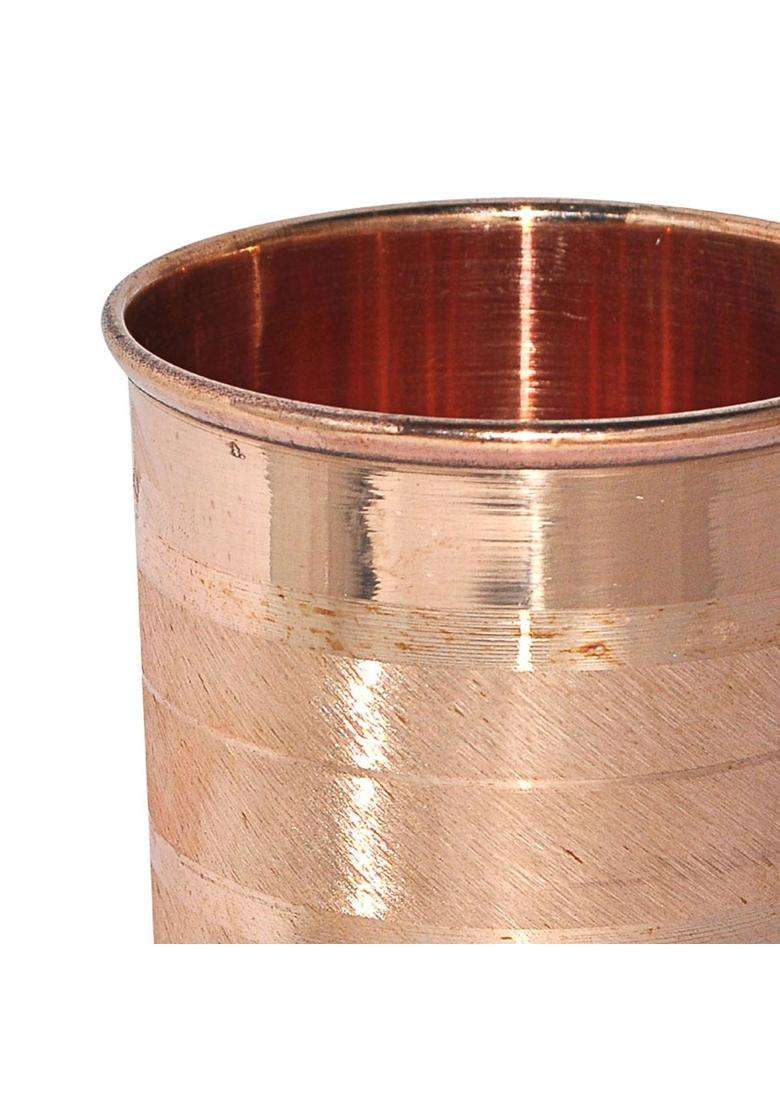 Prisha India Craft Pure Copper Jug Pitcher with 1 Tumbler Glass | 1800 ml | 60.9 fl oz - Indya
