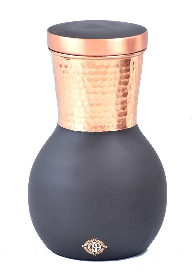 DSH CRAFTING YOUR CURIOSITY DSH Pure Copper Bedroom Jug Pitcher for Storage Drinking Water Home and Hotel | 1600 ml | 54.1 fl oz - Indya