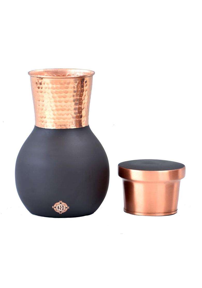 DSH CRAFTING YOUR CURIOSITY DSH Pure Copper Bedroom Jug Pitcher for Storage Drinking Water Home and Hotel | 1600 ml | 54.1 fl oz - Indya