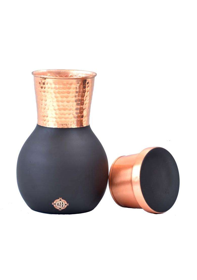 DSH CRAFTING YOUR CURIOSITY DSH Pure Copper Bedroom Jug Pitcher for Storage Drinking Water Home and Hotel | 1600 ml | 54.1 fl oz - Indya