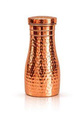 i2collections Pure Copper Water Carafe Set with Glass for Bedside Drinking | 1 L | 1.1 Qt | Handcrafted | Hammered Finish