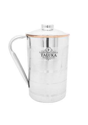 Taluka With T Logo Taluka Handmade Copper Silver Touch Stainless Steel Jug | 1500 ml | 50.7 fl oz