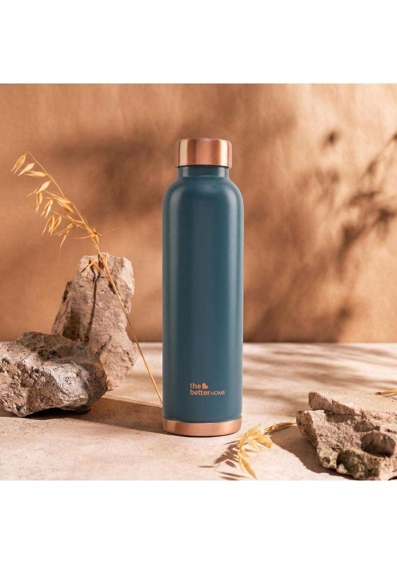 The Better Home Copper Water Bottle | 1 L | 1.1 Qt | BPA Free | Leak Proof - Indya