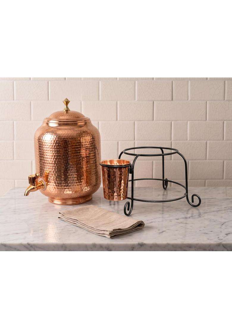 Copper-Master Hammered Water Dispenser | 5 L | 5.3 Qt - Indya