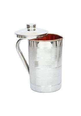 Shopsidex Handmade Pure Copper Water Bottle with Glass | 1000 ml | 33.8 fl oz | BPA Free