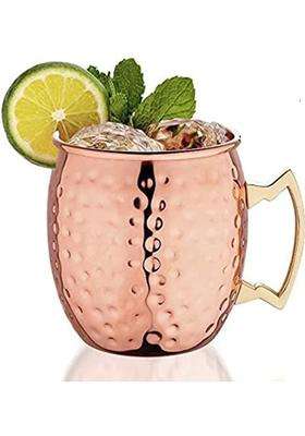 Copper-Master Pure Copper Hammered Mug Drinkware and Serveware with Many Ayurvedic Health | 400 ml | 13.5 fl oz