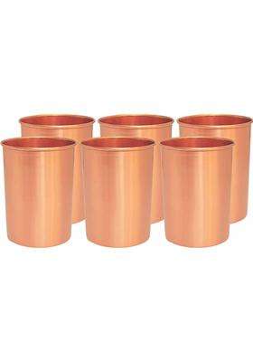 The Indian Aura Copper Glass for Water | 350 ml | 11.8 fl oz | 6-Piece Set